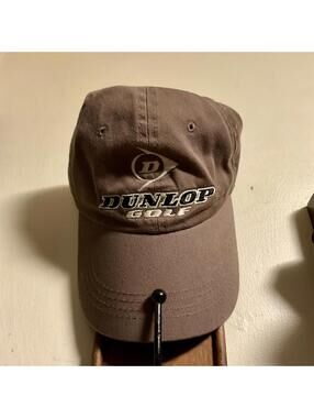 Dunlop Golf Hat Men OSFM Brown Excellent Embroidered Strapback Dad Cap